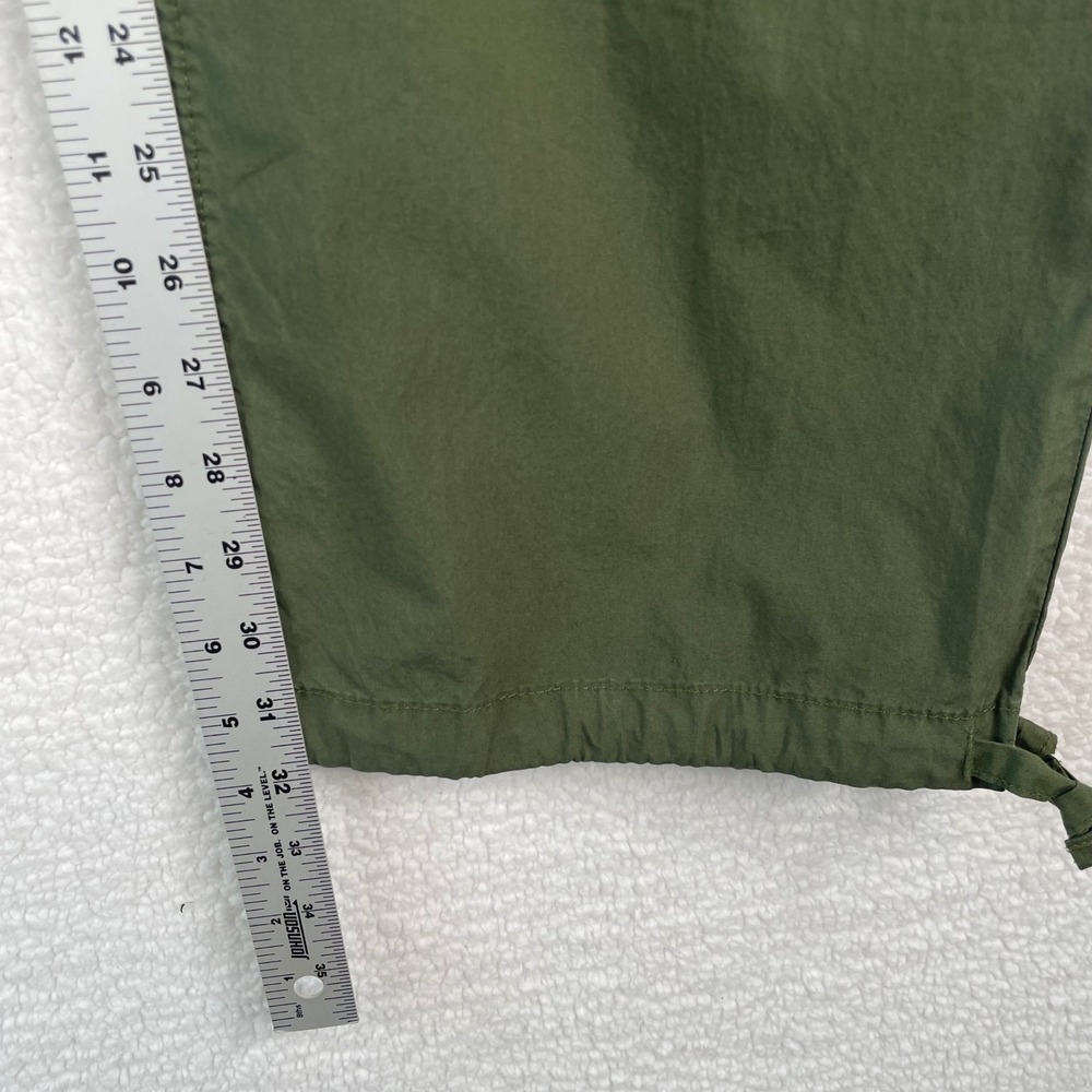 Aerie Womens Olive Green Cotton Cargo Pants Elastic Waist Toggle Hem Small - Picture 9 of 12